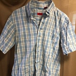 Blue plaid shirt